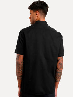 Camisa Aramis Masculina Manga Curta Tricoline Stretch Pocket Mono Preta