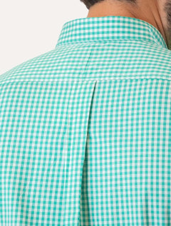 Camisa Ralph Lauren Masculina Slim Fit Stretch Poplin Verde Turquesa