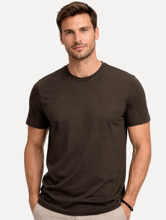 Camiseta K&J Black Masculina Cotton Flex Slim Marrom