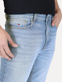 Calça Tommy Jeans Masculina Dad Regular Tapered Azul Claro