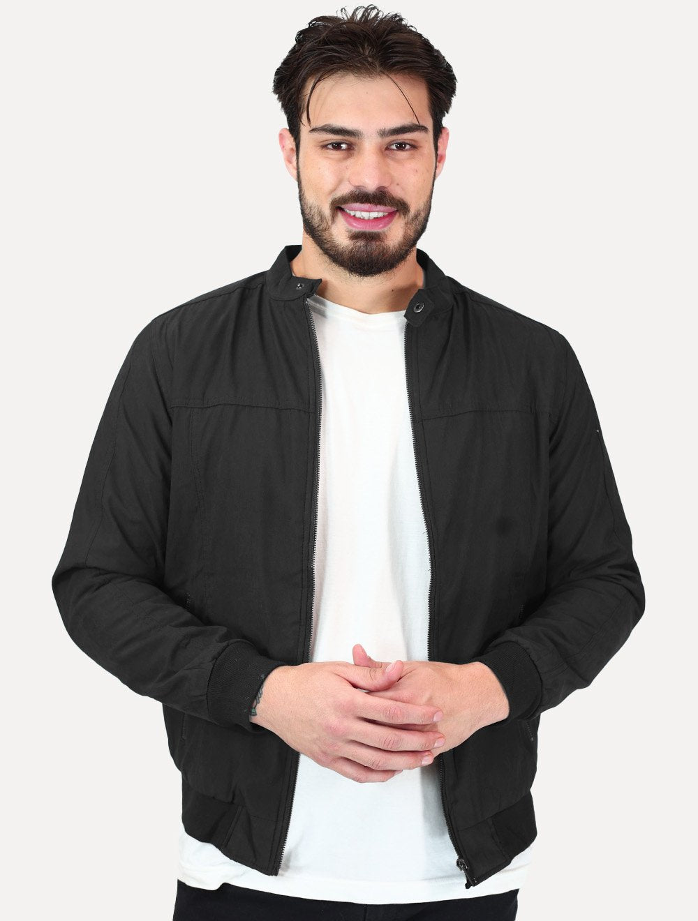 Jaqueta Dixen Masculina Sarja Forrada Zíper Frontal Preto
