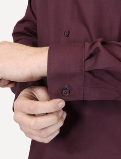 Camisa Dudalina Masculina Comfort Tricoline Lisa Roxa