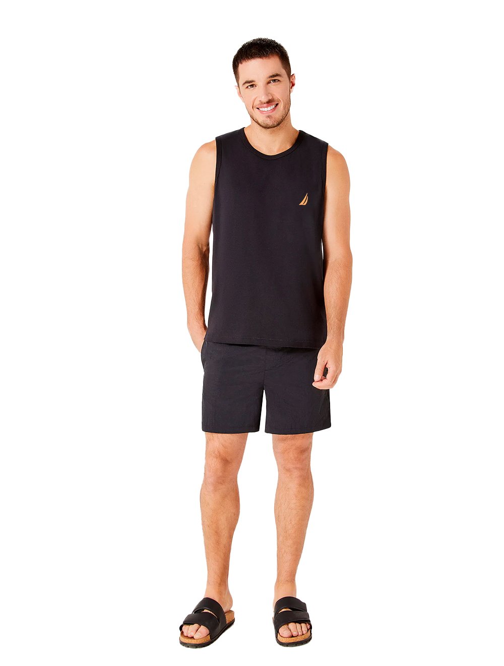Regata Nautica Masculina Orange Icon Preta