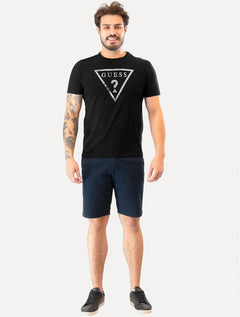Camiseta Guess Masculina Foil Logo Print Preta