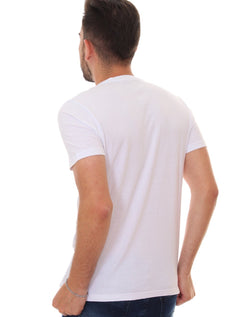 Camiseta Replay Masculina Denim Goods Block Dots Branca