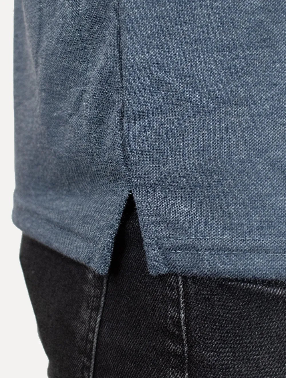 Polo Dixen Masculina Piquet Gola Lisa Azul Marinho Mescla