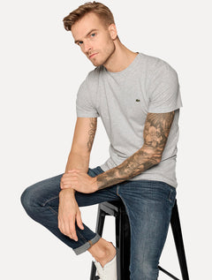 Camiseta Lacoste Masculina Jersey Pima Cotton Cinza Mescla