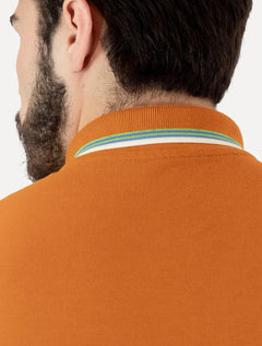Polo Colcci Masculina Piquet Frisos Orange Logo Amarelo Escuro