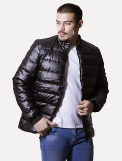 Jaqueta Victory Eagle Masculina Metalizada Puffer Preta