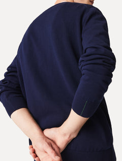 Suéter Lacoste Masculino Regular Fit Gola V Logo Azul Marinho