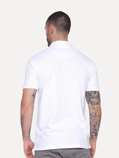 Polo Aleatory Masculina Piquet Light Inner Contrast Branca