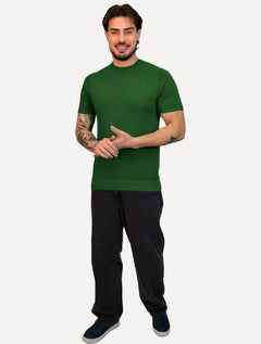 Camiseta Dixen Masculina Tricot Manga Curta Gola Careca Verde