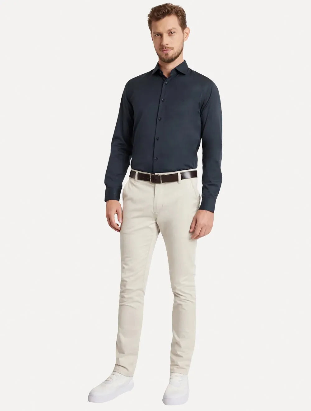 Camisa Aramis Masculina Cosmo Stretch Algodão Poliamida Azul Marinho