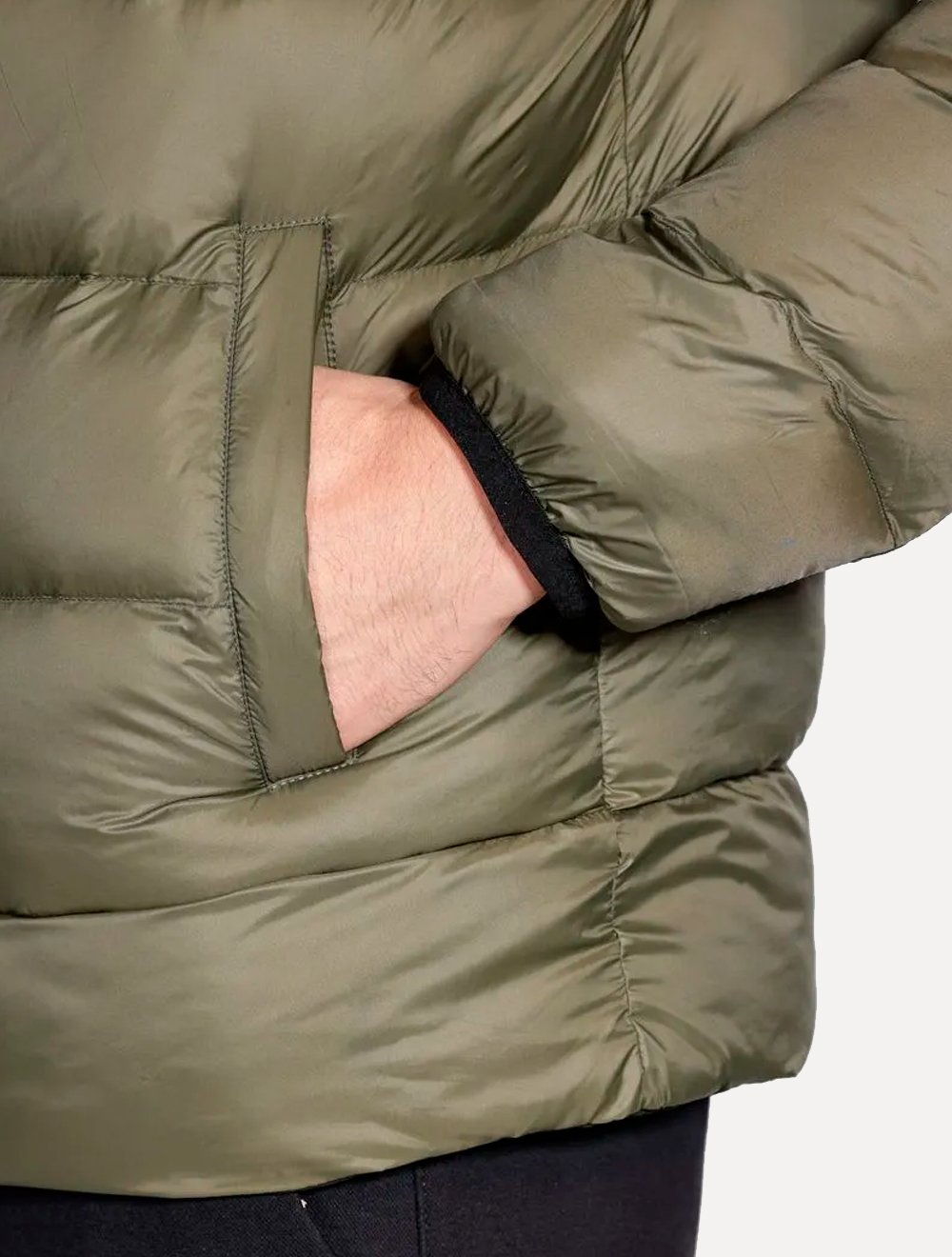 Jaqueta Aramis Masculina Nylon Dupla Face Green Puffer Preta