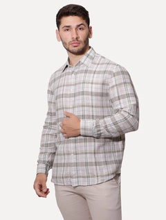 Camisa Ellus Masculina Garden Plaid Classic Anatômica Xadrez Off-White