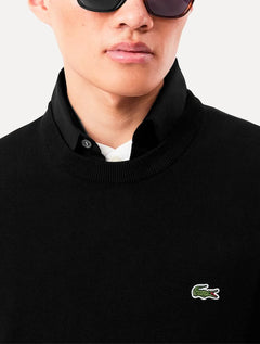 Suéter Lacoste Masculino Regular Fit Gola Redonda Logo Preto