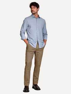 Calça Aramis Masculina Chino Sarja Classica Button Cáqui