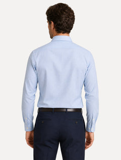 Camisa Aramis Masculina Manga Longa Mini Xadrez Azul Claro/Branco