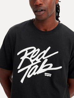 Camiseta Levis Masculina Red Tab Script Preta