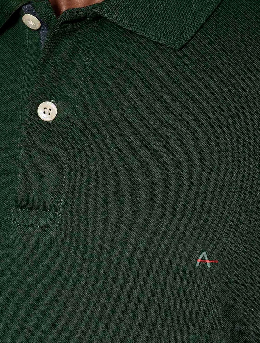 Polo Aramis Masculina Regular Detalhe Interno Dark Logo Verde Intenso