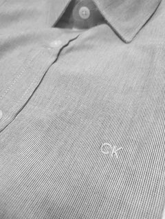 Camisa Calvin Klein Masculina Regular Fit Micro Stripes Preta