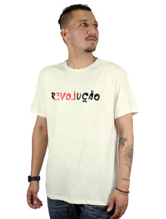 Camiseta Reserva Masculina Regular Revolução Off-White