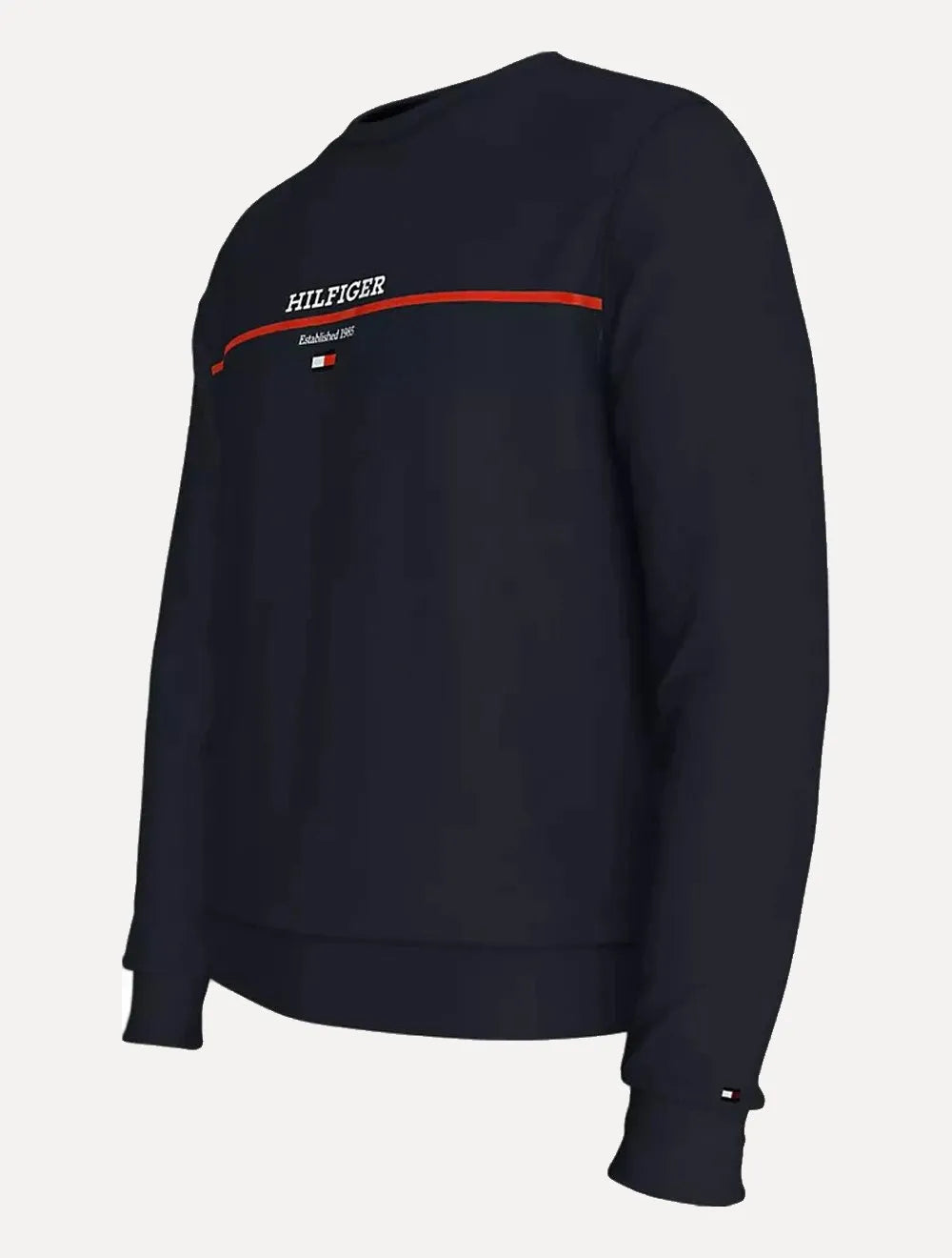 Moletom Tommy Hilfiger Masculino Stripe Terry 1985 Azul Marinho