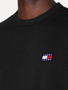 Camiseta Tommy Jeans Masculina Regular Flag Badge Tee Preta