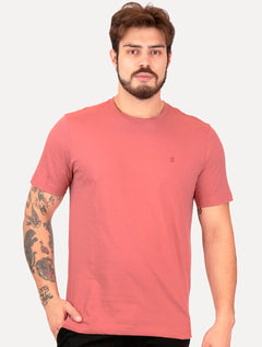 Camiseta Individual Masculina Comfort Logo Rosa Médio
