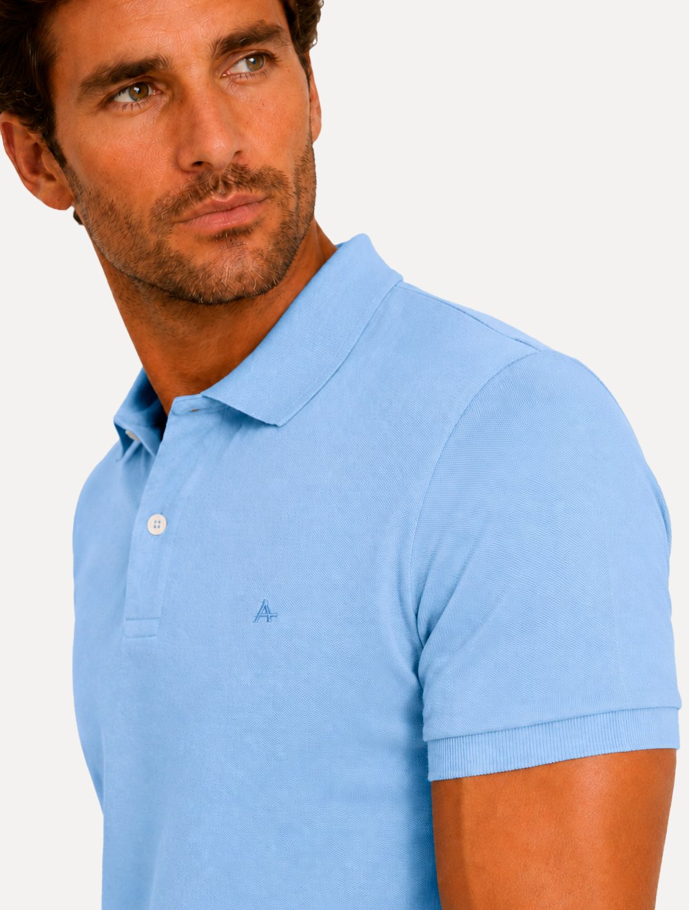 Polo Aramis Masculina Basic Piquet Mono Azul Pastel