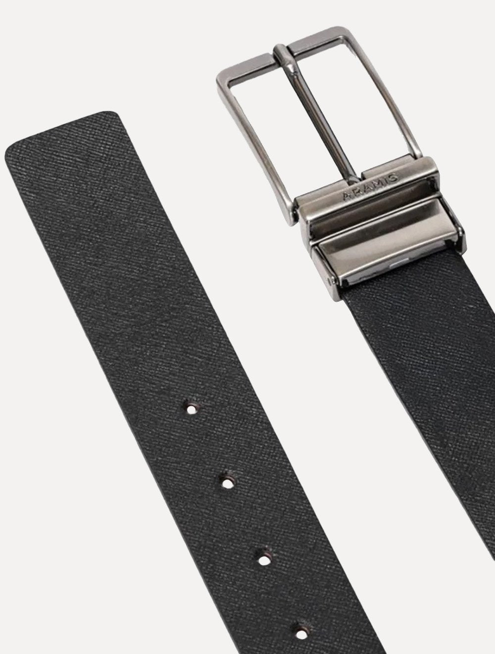 Cinto Aramis Masculino Dupla Face Couro Saffiano Sun Café / Preto