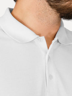 Polo Dudalina Masculina Essentials Extra Cotton Grey Icon Branca