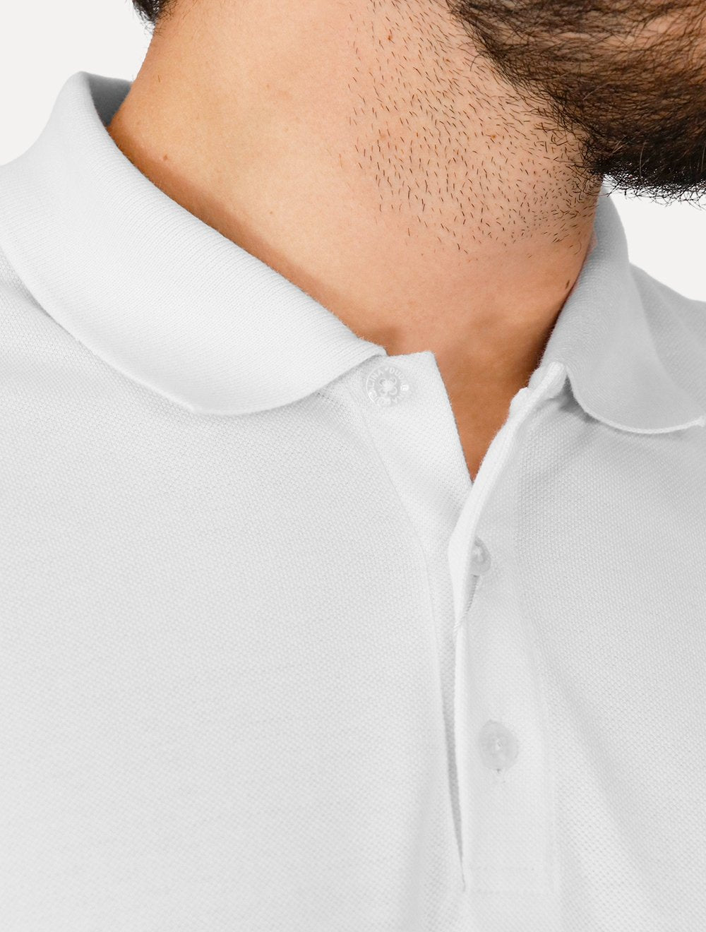 Polo Dudalina Masculina Essentials Extra Cotton Grey Icon Branca