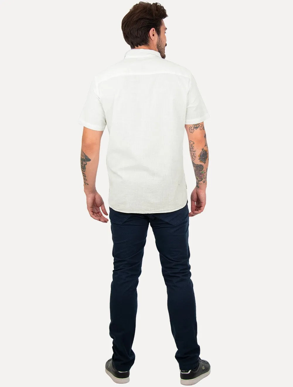 Camisa John John Masculina Relaxed Manga Curta Cotton Branca
