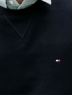 Moletom Tommy Hilfiger Masculino Essential Fleece Crewneck Flag Azul Marinho