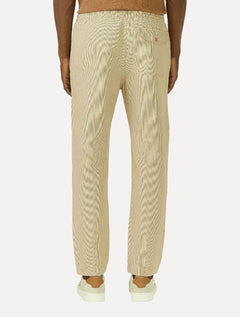 Calça Foxton Masculina Linho Nice Listrada Cáqui