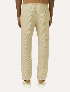 Calça Foxton Masculina Linho Nice Listrada Cáqui