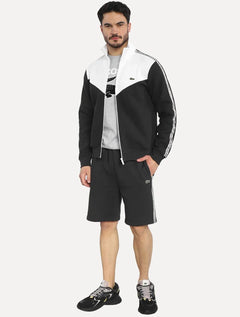 Moletom Lacoste Masculino Recorte Full-Zip Sash Striped Preto/Branco