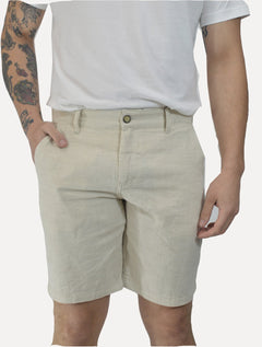 Bermuda Sergio K Masculina Chino Sarja Elastano Areia