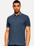 Polo Tommy Hilfiger Masculina Regular Piquet Garment Dye Azul Escuro