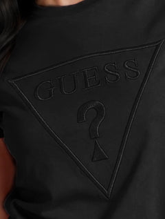Camiseta Guess Feminina Bust Embroidery Logo Preta