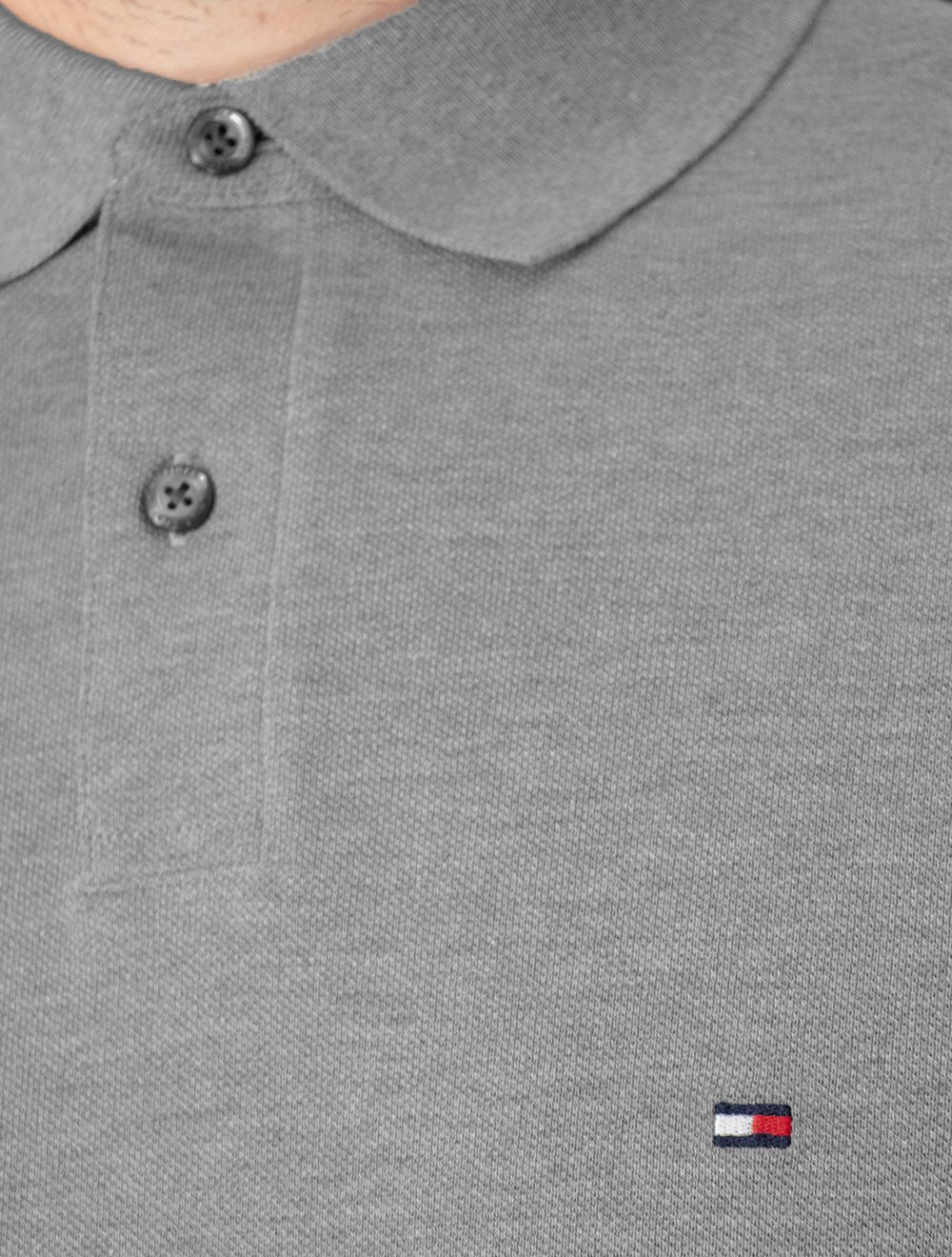 Polo Tommy Hilfiger Masculina Regular Piquet 1985 Cinza Mescla