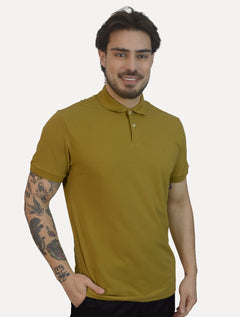Polo Aramis Masculina Basic Piquet Mono Mostarda
