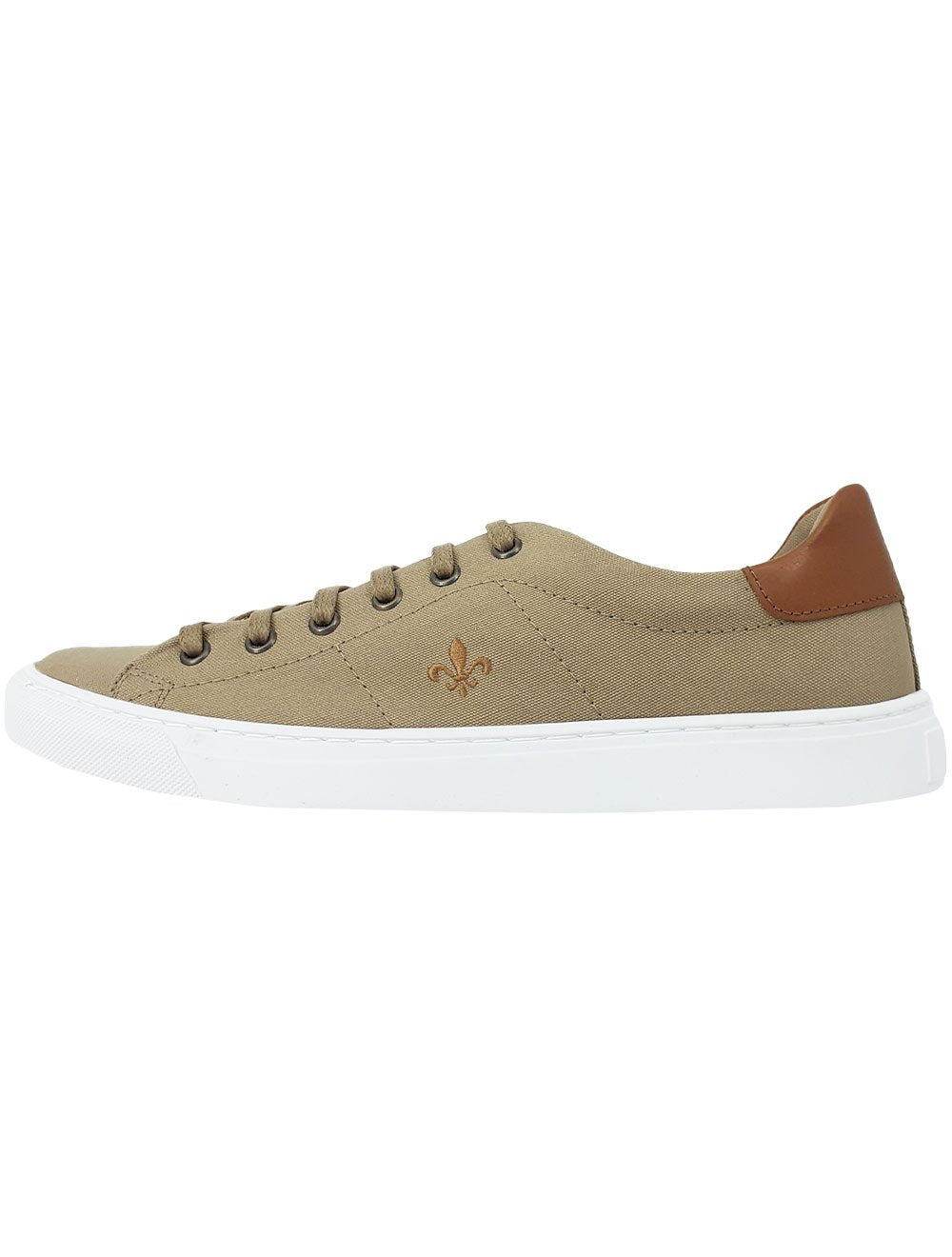 Tênis Dudalina Masculino SL Lona Mistral Napa Logo Cáqui