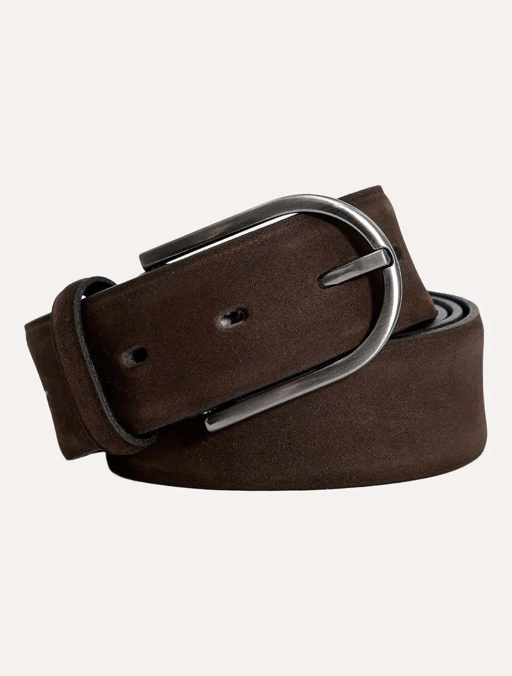 Cinto Aramis Masculino Basico Couro Suede Marron Médio