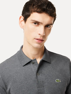 Polo Lacoste Masculina Classic Fit Mescla Cinza Mescla