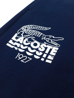 Calça Lacoste Moletom Masculina Croco Logo 1927 Azul Marinho