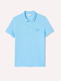 Polo Lacoste Masculina Regular Piquet Quilted Crocodile Badge Azul Claro