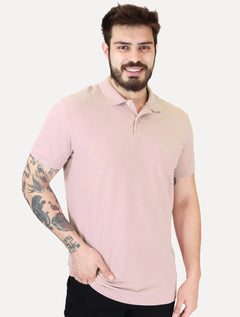 Polo Aramis Masculina Basic Piquet Mono Rosa Claro