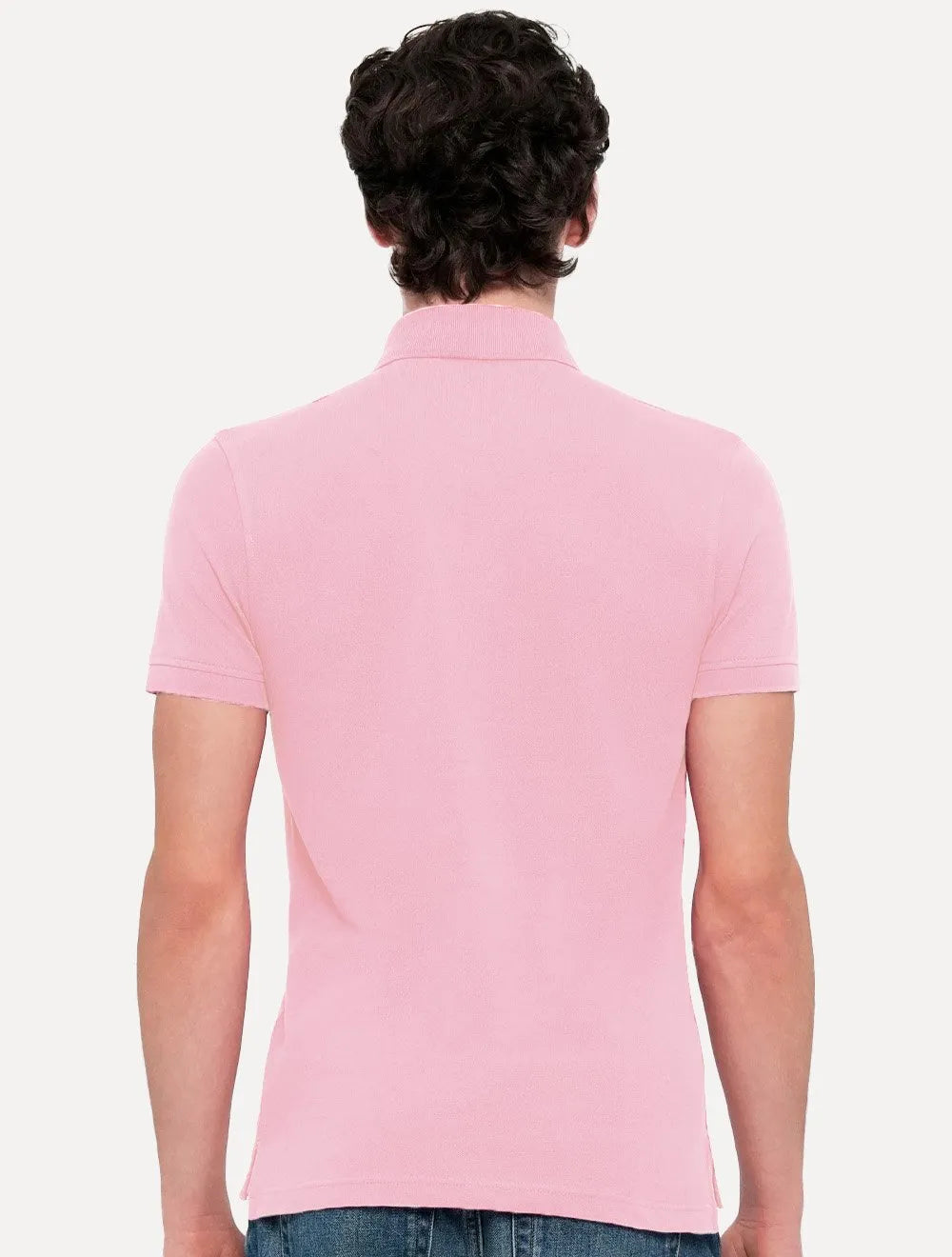 Polo Tommy Hilfiger Masculina Slim Piquet 1985 Rosa